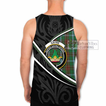 Gayre Tartan Family Crest Men Tank Top Celtic Scottish Thistle Floral