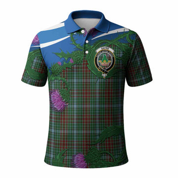 Gayre Tartan Family Crest Polo Shirt Thistle in Minimalism