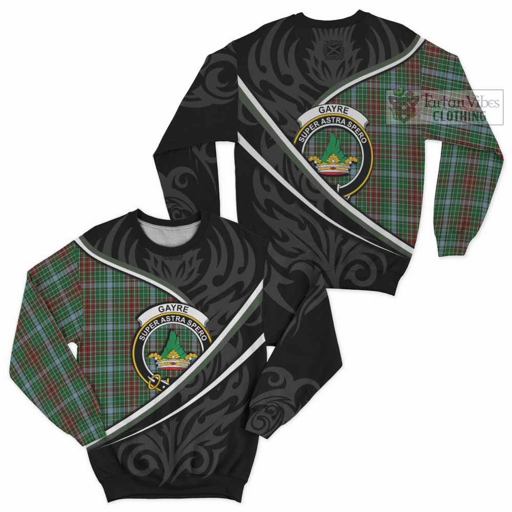 Gayre Tartan Family Crest Sweatshirt Celtic Scottish Thistle Floral - Tartan Vibes Clothing