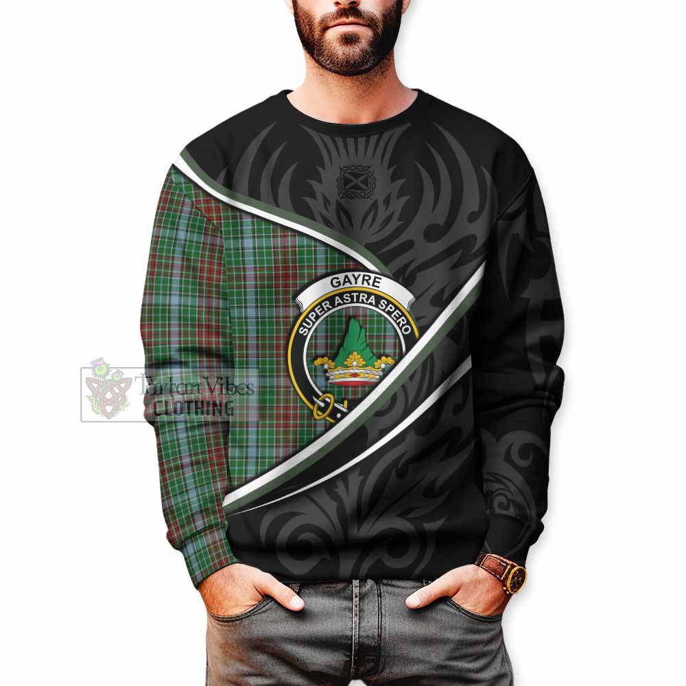 Gayre Tartan Family Crest Sweatshirt Celtic Scottish Thistle Floral - Tartan Vibes Clothing