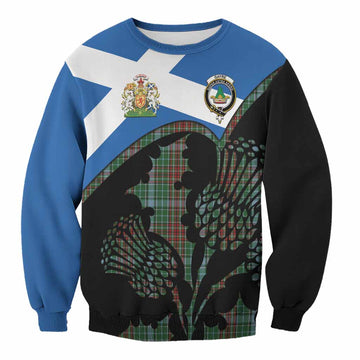 Gayre Tartan Family Crest Sweatshirt Scotland Thistle Floral Flag Style