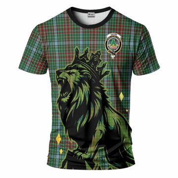 Gayre Tartan Family Crest T-Shirt Crowned Lion Roaring