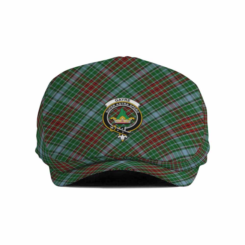 Gayre Tartan Flat Cap, Jeff Cap Cross Style with Family Crest - Tartan Vibes Clothing
