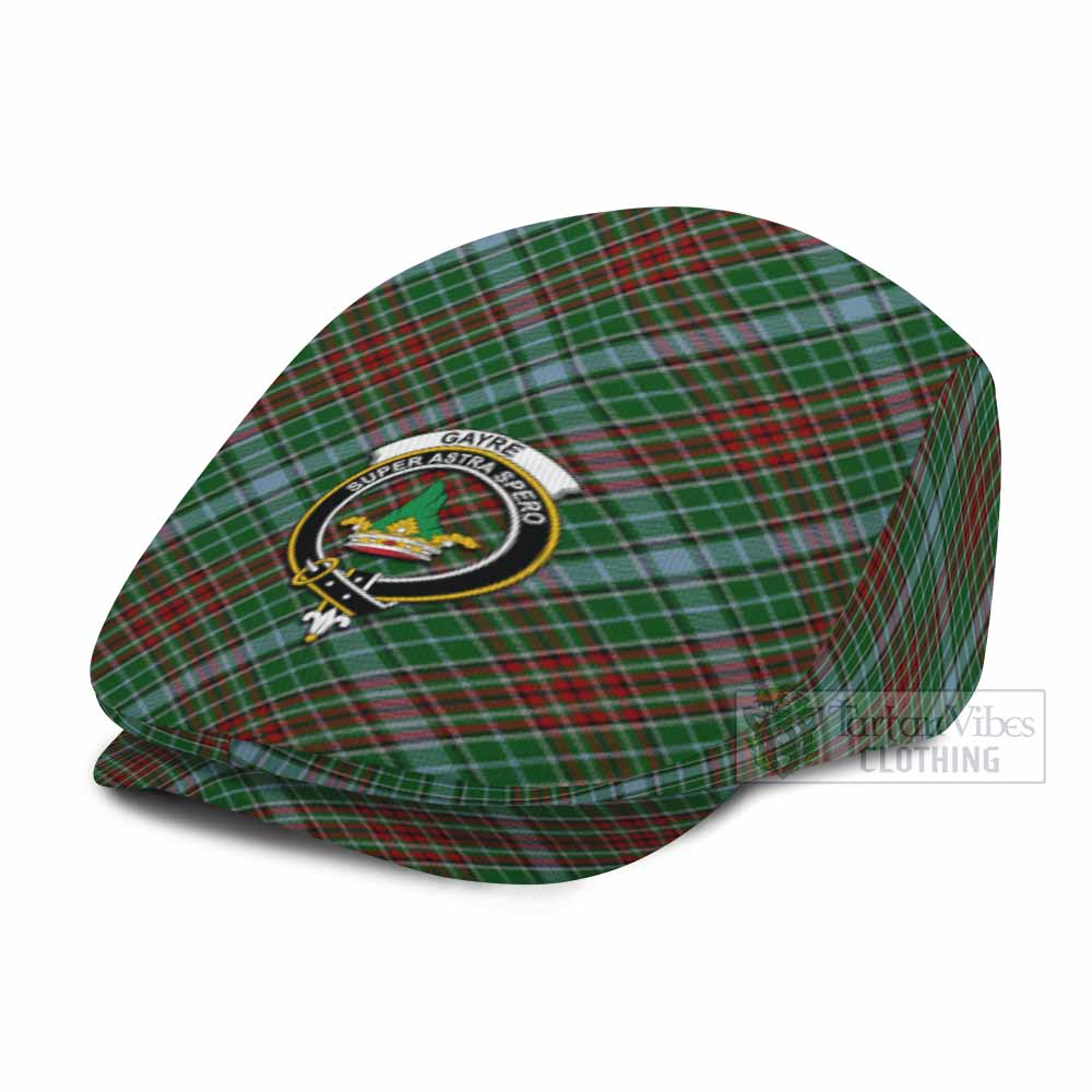 Gayre Tartan Flat Cap, Jeff Cap Cross Style with Family Crest - Tartan Vibes Clothing
