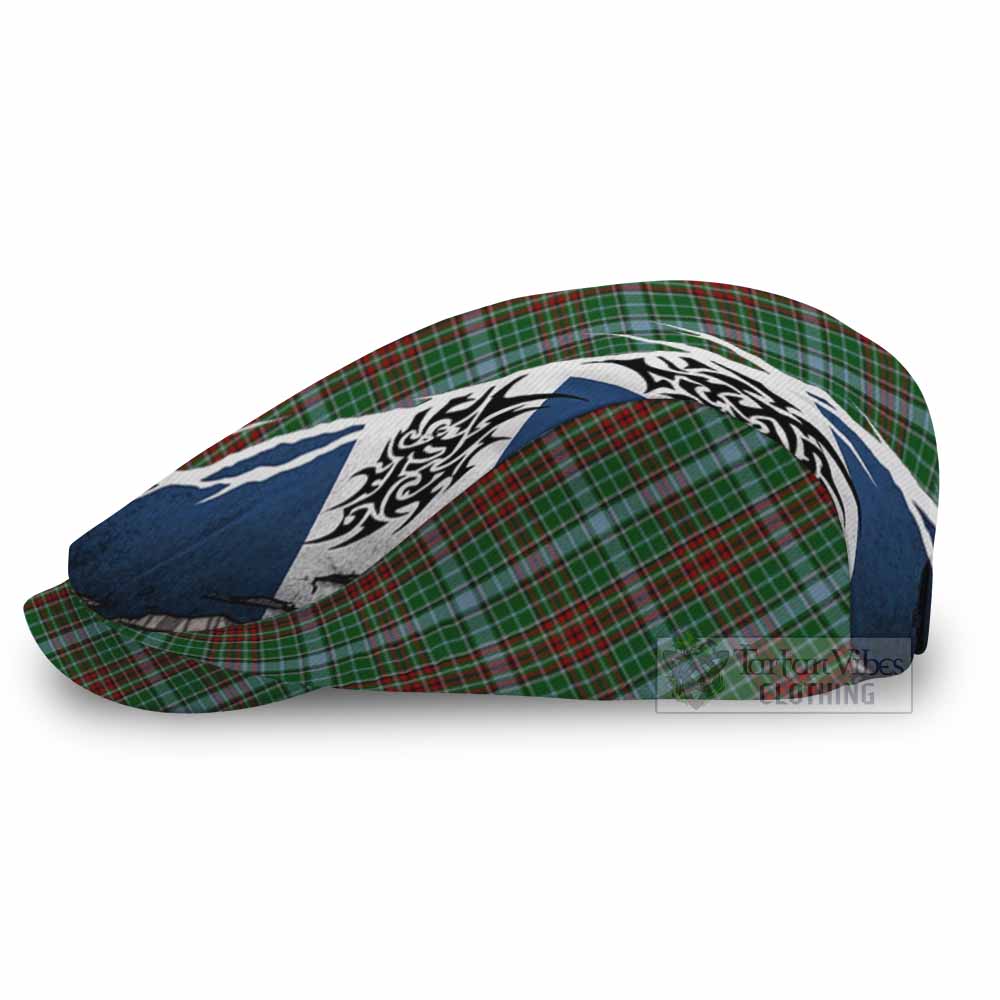 Gayre Tartan Flat Cap, Jeff Cap Scotland Flag Ripped Tribal Design