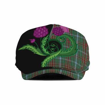 Gayre Tartan Flat Cap, Jeff Cap Traditional Scottish Thistle