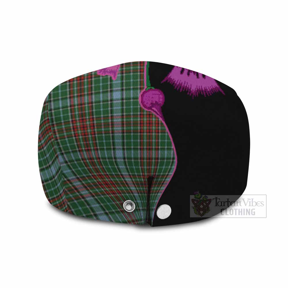 Gayre Tartan Flat Cap, Jeff Cap Traditional Scottish Thistle