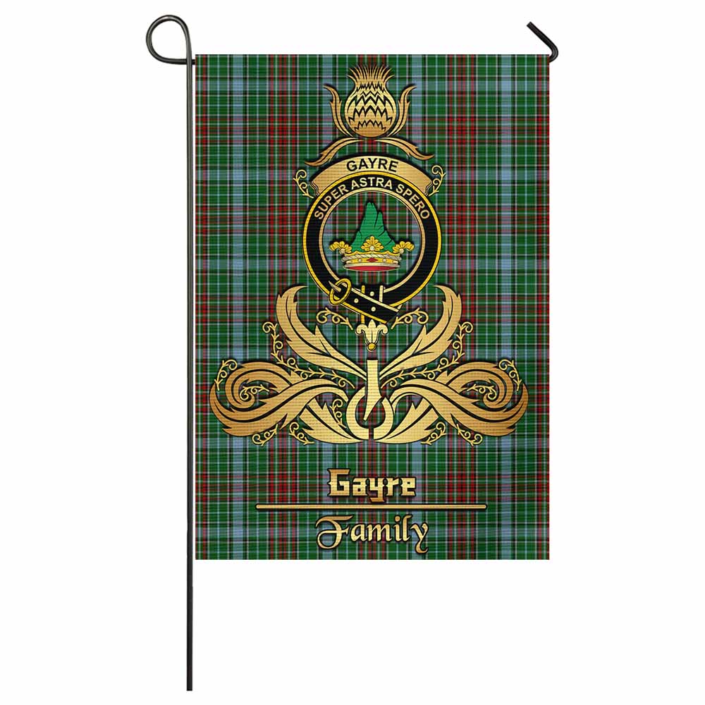 Gayre Tartan Garden Flag with Highland Thistle Cherish Family Crest Style - Tartan Vibes Clothing