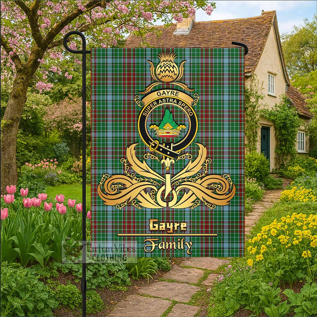 Gayre Tartan Garden Flag with Highland Thistle Cherish Family Crest Style - Tartan Vibes Clothing