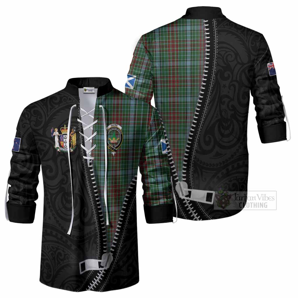 Gayre Tartan Ghillie Shirt New Zealand Pattern Unique Zipper Stylized