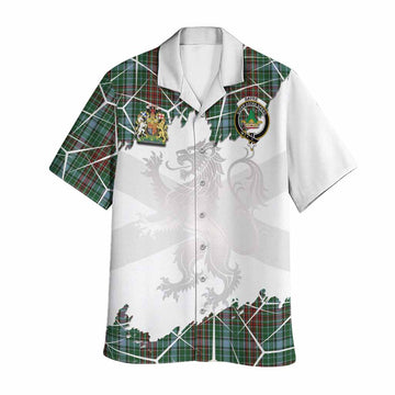 Gayre Tartan Hawaiian Shirt with Family Crest and Lion Rampant Grunge Style