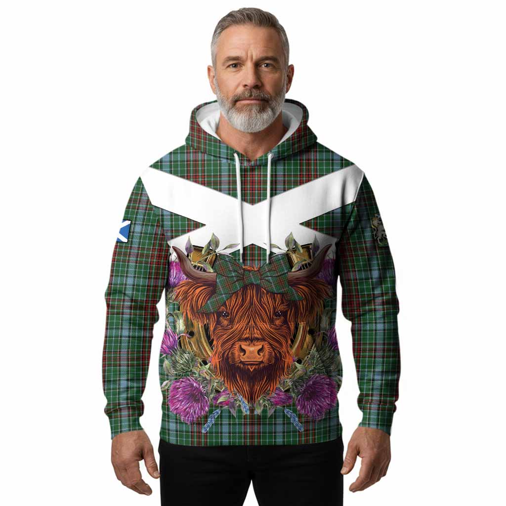 Gayre Tartan Hoodie Scottish Thistle Heilan Coo