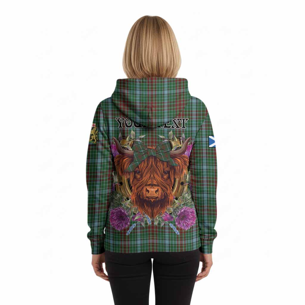 Gayre Tartan Hoodie Scottish Thistle Heilan Coo