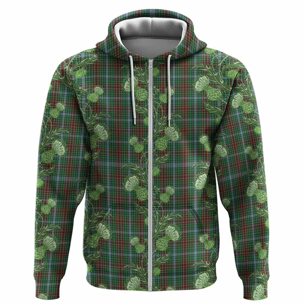 Gayre Tartan Hoodie Seamless Scottish Thistle Flowers