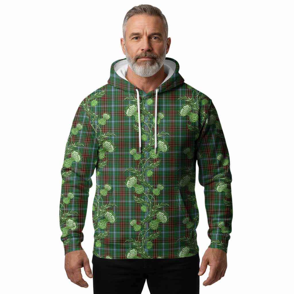 Gayre Tartan Hoodie Seamless Scottish Thistle Flowers