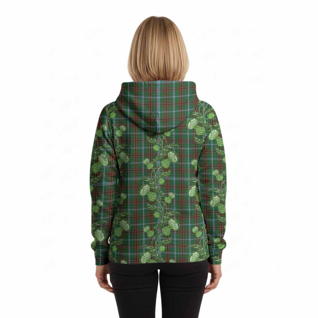 Gayre Tartan Hoodie Seamless Scottish Thistle Flowers
