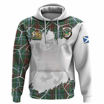 Gayre Tartan Hoodie with Family Crest and Lion Rampant Grunge Style