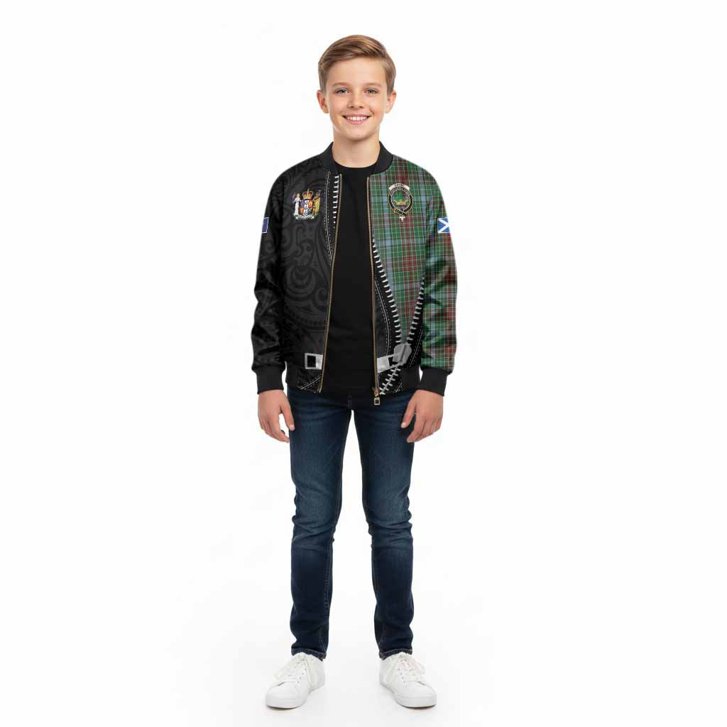 Gayre Tartan Kid Bomber Jacket New Zealand Pattern Unique Zipper Stylized