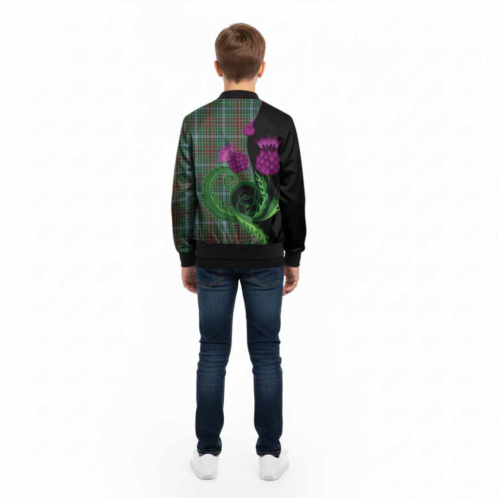 Gayre Tartan Kid Bomber Jacket Traditional Scottish Thistle