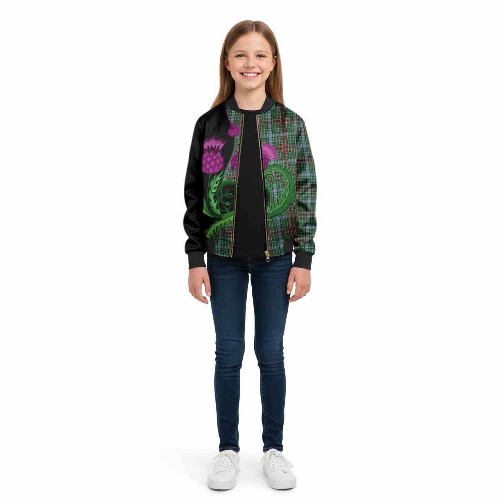 Gayre Tartan Kid Bomber Jacket Traditional Scottish Thistle