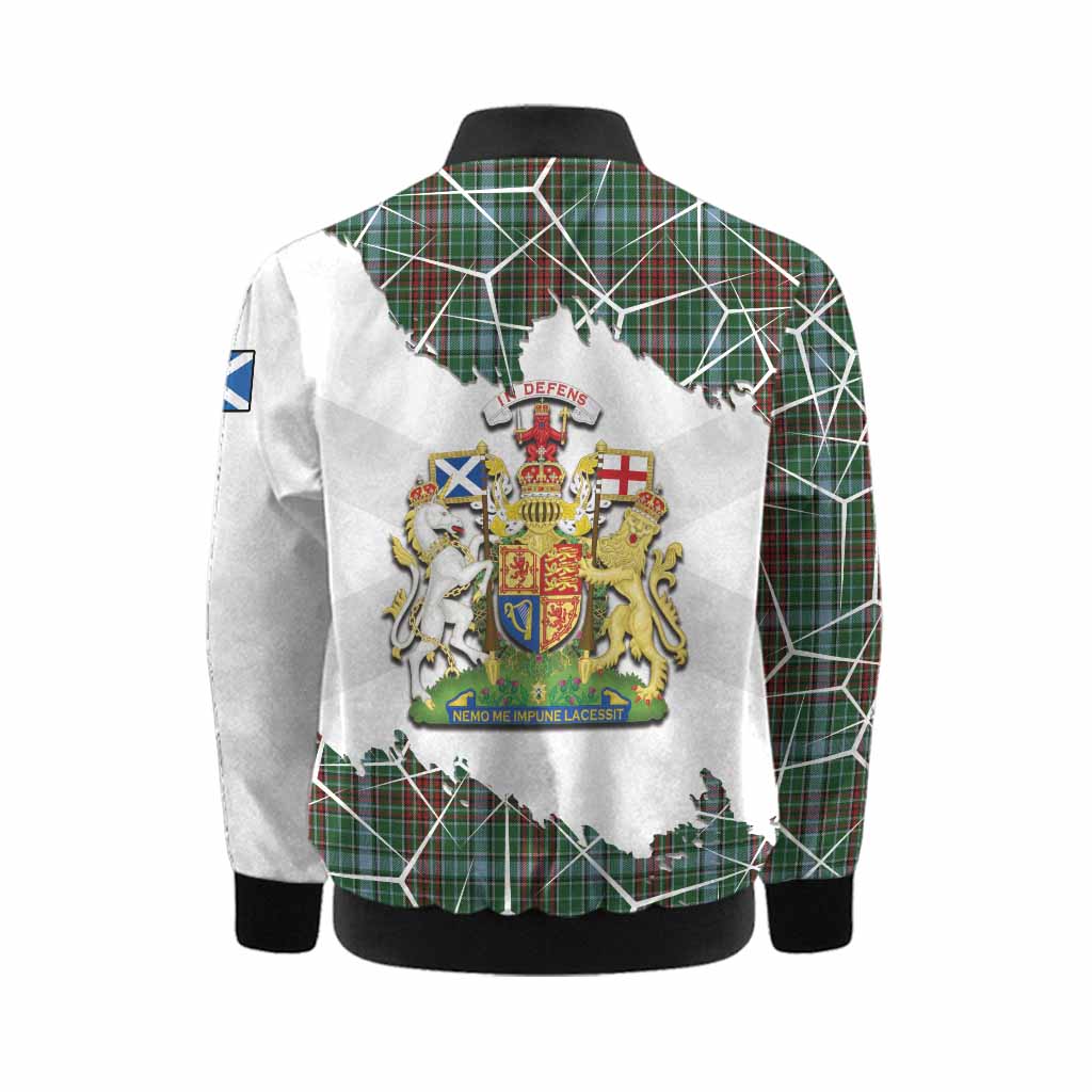 Gayre Tartan Kid Bomber Jacket with Family Crest and Lion Rampant Grunge Style