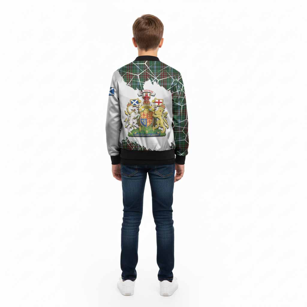 Gayre Tartan Kid Bomber Jacket with Family Crest and Lion Rampant Grunge Style