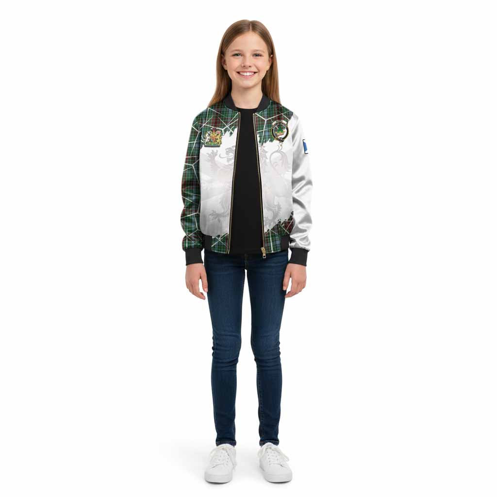 Gayre Tartan Kid Bomber Jacket with Family Crest and Lion Rampant Grunge Style