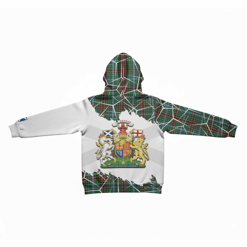 Gayre Tartan Kid Hoodie with Family Crest and Lion Rampant Grunge Style