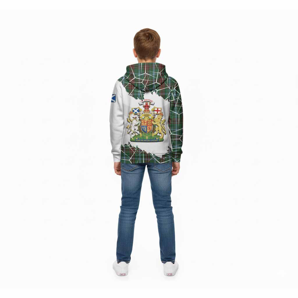 Gayre Tartan Kid Hoodie with Family Crest and Lion Rampant Grunge Style