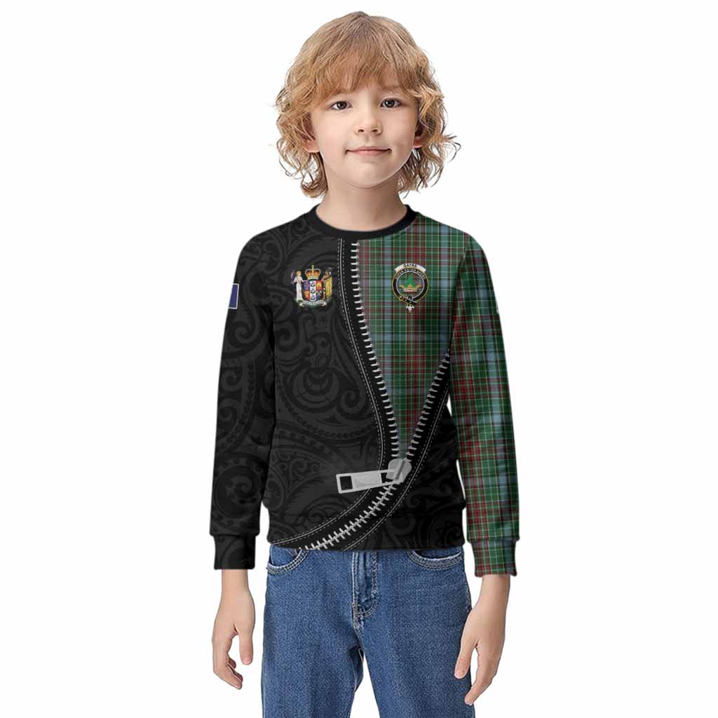 Gayre Tartan Kid Knitted Sweatshirt New Zealand Pattern Unique Zipper Stylized