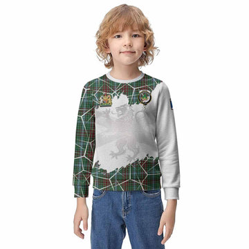 Gayre Tartan Kid Knitted Sweatshirt with Family Crest and Lion Rampant Grunge Style