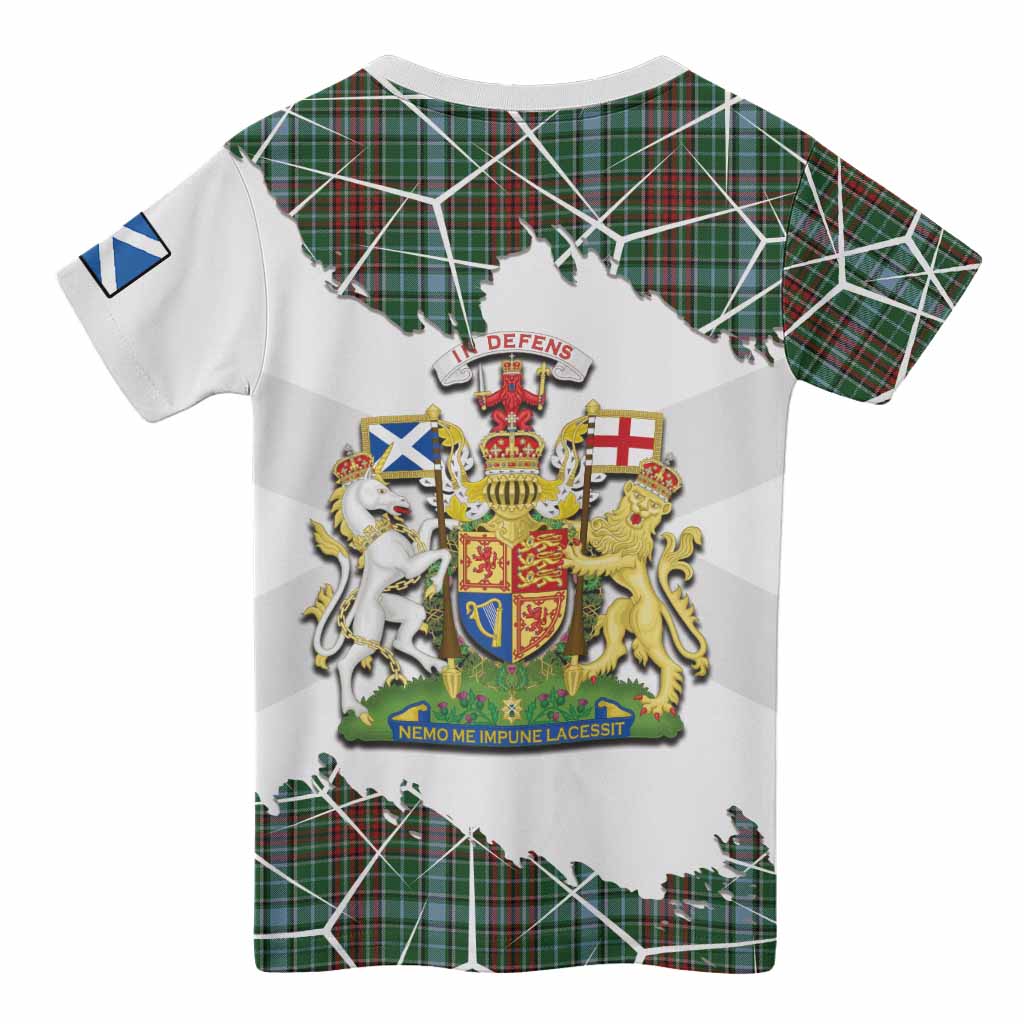 Gayre Tartan Kid T-shirt with Family Crest and Lion Rampant Grunge Style