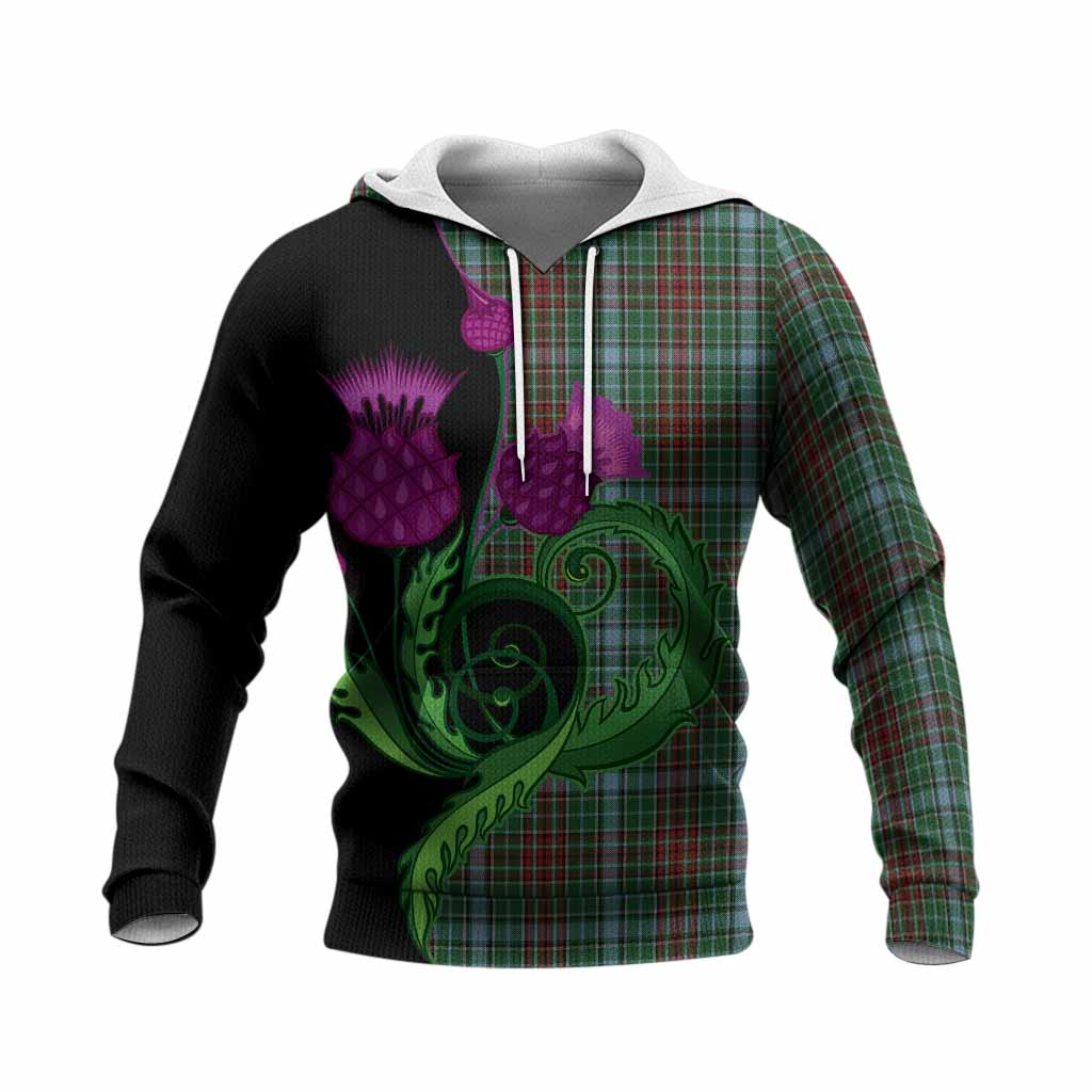 Gayre Tartan Knitted Hoodie Traditional Scottish Thistle
