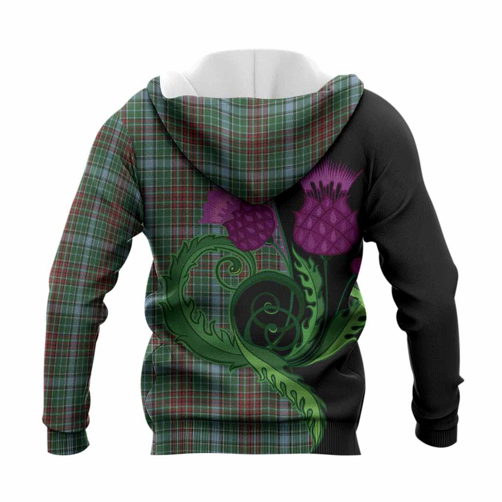 Gayre Tartan Knitted Hoodie Traditional Scottish Thistle