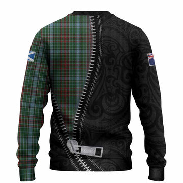 Gayre Tartan Knitted Sweater New Zealand Pattern Unique Zipper Stylized