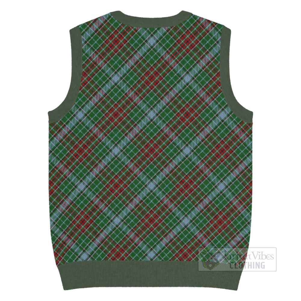 Gayre Tartan Knitted V-Neck Vest with Family Crest Cross Style