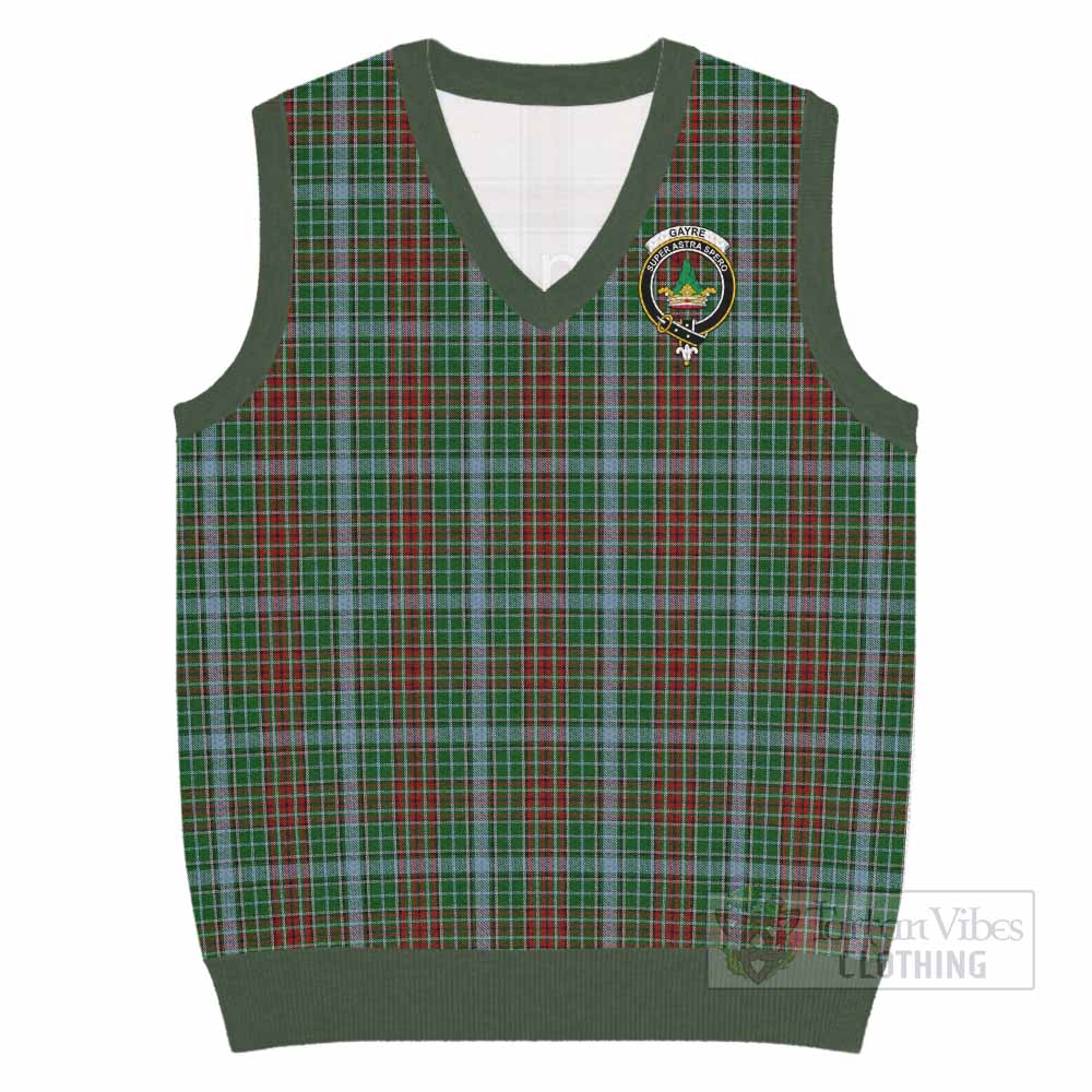 Gayre Tartan Knitted V-Neck Vest with Family Crest - Tartan Vibes Clothing
