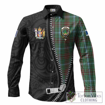 Gayre Tartan Long Sleeve Button Shirts New Zealand Pattern Unique Zipper Stylized