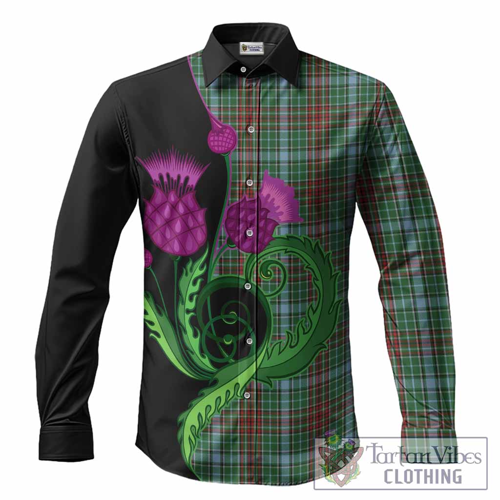 Gayre Tartan Long Sleeve Button Shirts Traditional Scottish Thistle