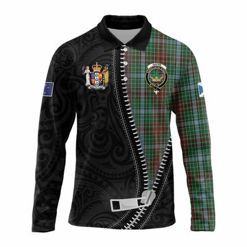 Gayre Tartan Long Sleeve Polo Shirt New Zealand Pattern Unique Zipper Stylized