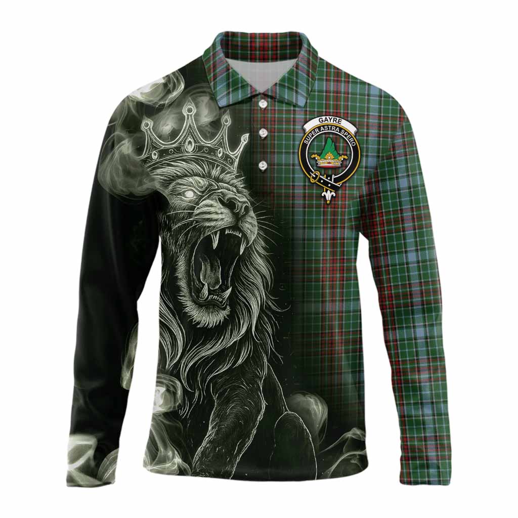 Gayre Tartan Long Sleeve Polo Shirt Roaring Lion Heritage