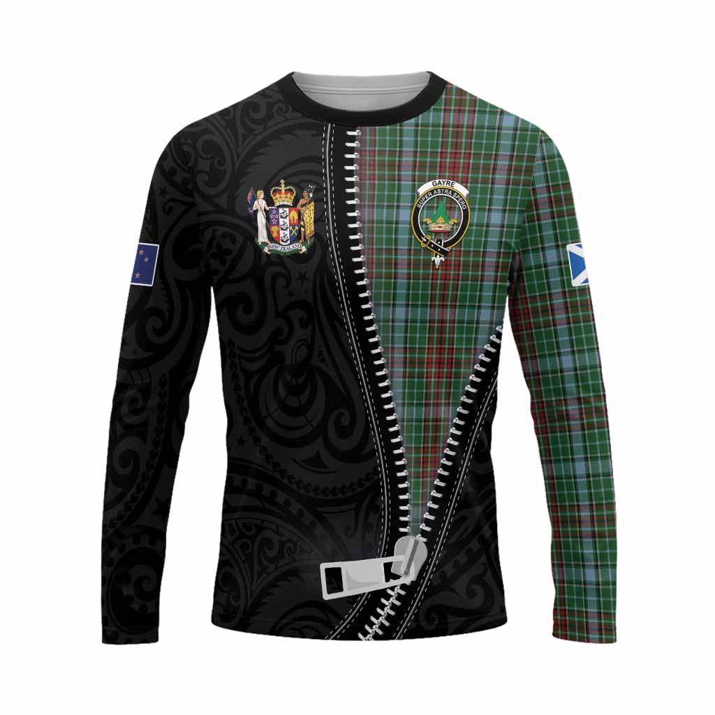 Gayre Tartan Long Sleeve T-Shirt New Zealand Pattern Unique Zipper Stylized