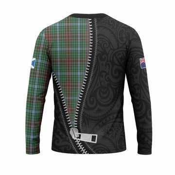 Gayre Tartan Long Sleeve T-Shirt New Zealand Pattern Unique Zipper Stylized