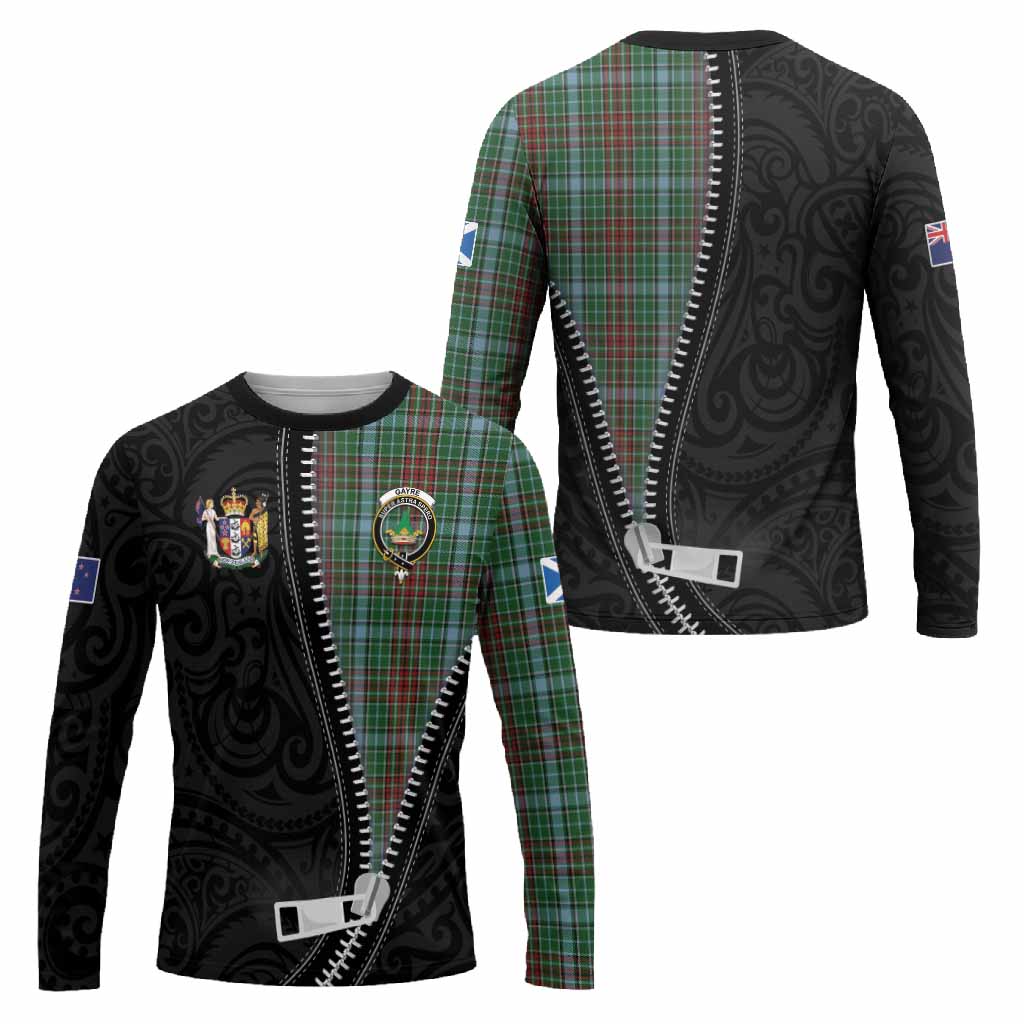 Gayre Tartan Long Sleeve T-Shirt New Zealand Pattern Unique Zipper Stylized