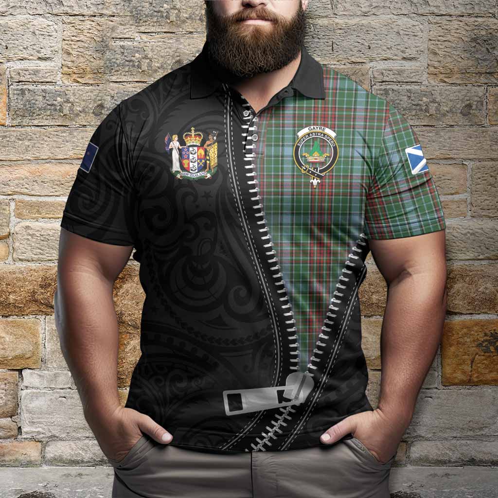 Gayre Tartan Polo Shirt New Zealand Pattern Unique Zipper Stylized