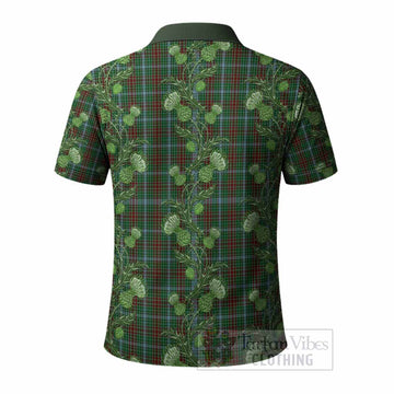 Gayre Tartan Polo Shirt Seamless Scottish Thistle Flowers
