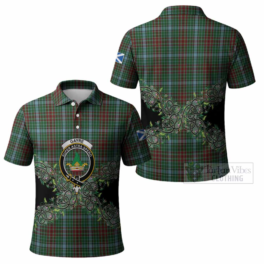 Gayre Tartan Polo Shirt Thistle Scottish Spirit