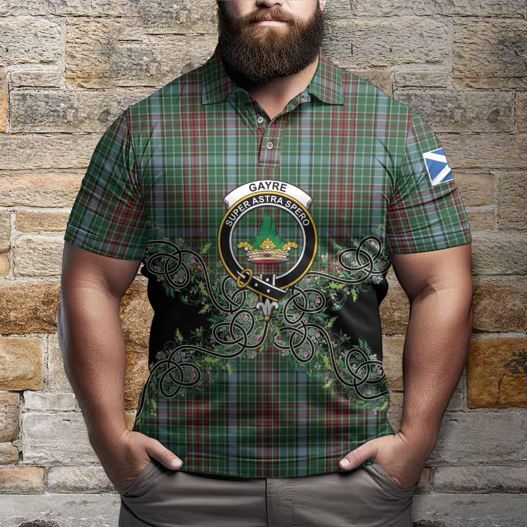 Gayre Tartan Polo Shirt Thistle Scottish Spirit