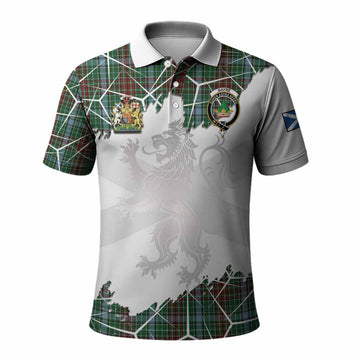 Gayre Tartan Polo Shirt with Family Crest and Lion Rampant Grunge Style