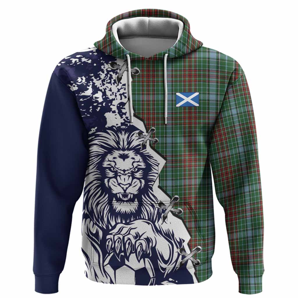 Gayre Tartan Scottish Hoodie Angry Lion With Soccer Ball Style